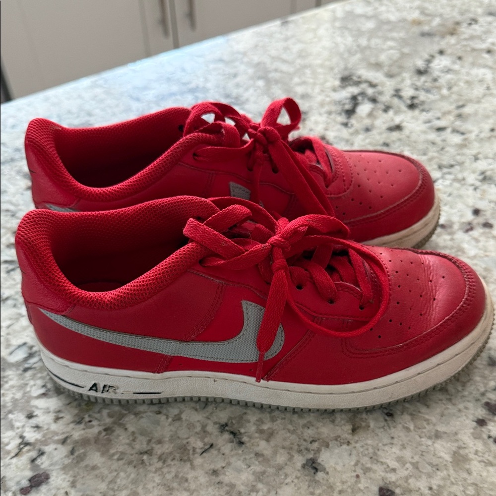 Nike Kids Red and Gray Sneakers